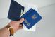 Шкіряна обкладинка для документів W13 з натуральної шкіри колір Темно-синій W13-009 фото