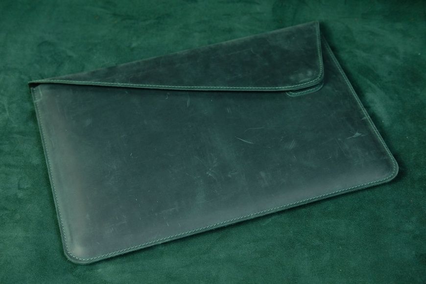 Кожаный чехол для MacBook Модель S2 из натуральной кожи цвет Зеленый  S2-4 фото